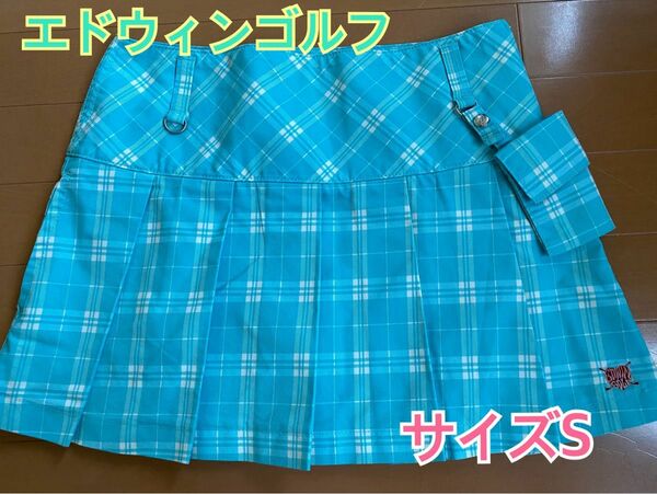 エドウィンゴルフ　ゴルフスカート　ゴポーチ付きスカート チェックのスカート