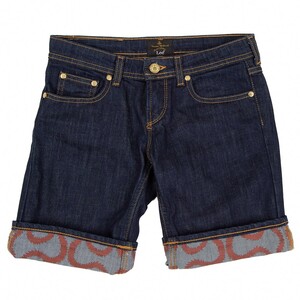  Vivienne Westwood Anne Glo mania reverse side skigru print Denim short pants indigo XXS