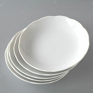  desert plate 5 pieces set cake plate white frill 