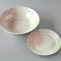 大鉢 皿セット 桜_画像1