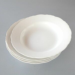  soup plate frill genuine . white 4 pieces set 