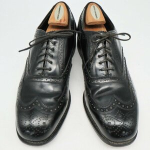 FLORSHEIM フローシャイム 内羽根式 ウィングチップ 本革 革靴 レザーシューズ ブラック ( メンズ 8 ≒ 26cm ) 中古 古着 KA0220