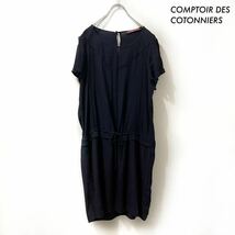 【送料無料】COMPTOIR DES COTONNIERS★半袖ワンピース ネイビー 紺_画像1