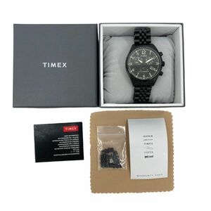 【即決】 タイメックス TIMEX ウォーターベリー デイト クロノグラフ SS クォーツ ブラック 文字盤 腕時計 TW2R88600 箱付き 新品 同様