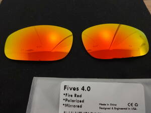 ★ オークリー FIVES 4.0 ファイブス4.0用 カスタム偏光 レンズ RED Color polarized　（FIVES4.0専用レンズです）