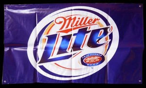 【フラッグ★防水★91x52cm】ミラーライト★Miller Lite★旗