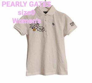 PEARLY GATES パーリーゲイツ ポロシャツcollarホワイト size0 日本製
