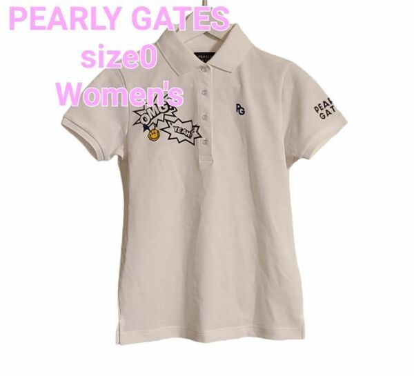 PEARLY GATES パーリーゲイツ ポロシャツcollarホワイト size0 日本製