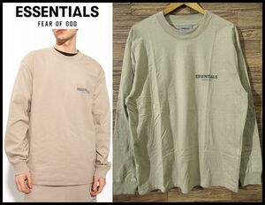 送無 FOG ESSENTIALS FEAR OF GOD エッセンシャルズ フィアオブゴッド リフレクター ロゴ 長袖 ロングスリーブ Tシャツ カットソー タン L