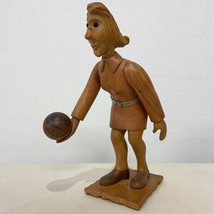 ビンテージ　ロメール人形　木製　ウッド　オブジェ　女性　ボーリング　インテリア　雑貨　アンティーク　230610