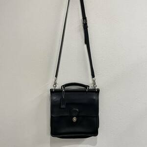 ビンテージ　old coach　オールドコーチ　レザー ショルダー バッグ　ターンロック　金具　ブラック　230614