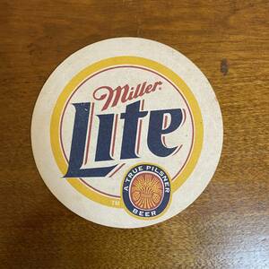 ビンテージ　丸型　コースター　miller lite　ミラー　ビール　バー　インテリア　USA　雑貨　アンティーク　200603