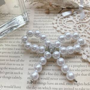  pearl ribbon brooch crystal beautiful goods Vintage brooch *vintage jewelry accessories A144