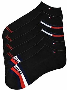 トミーヒルフィガー ソックス6足セット メンズ 6 PACK SOCKS TVM211NS06 001 ブラック 25～29cm US7～12 EUR40～46 UK6.5～11