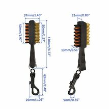 M METERXITY ゴルフクラブブラシ ゴルフクラブ溝クリーナー 両面 鋭い毛のクリーニングツール クリップ付き 引き込み式 屋外用_画像4