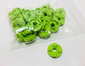 【新品未使用】レゴ　LEGO　プレート　ラウンド　円　丸　2x2 ライム　黄緑　24枚　２×２