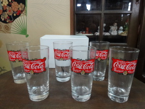 コカコーラ グラス Coca-Cola Φ7.5センチ 高さ15センチ 6個セット 箱入り①