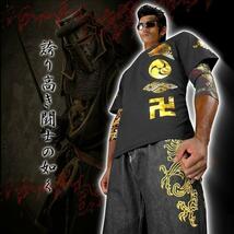 半袖 Tシャツ 夏物 メンズ 和柄 服 14010 黒 金 ヤクザ オラオラ系 ヤンキー チンピラ 派手 ファッション 部屋着 菊紋 愛国 軍歌 右翼_画像5