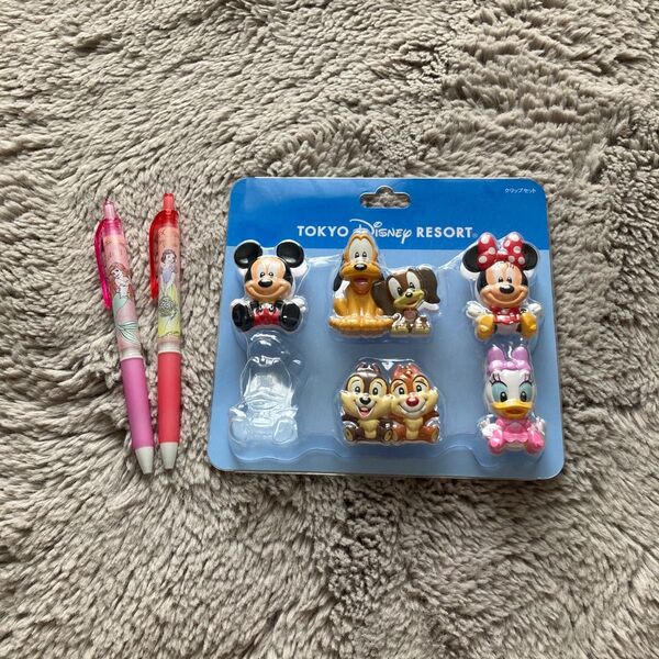 ディズニーリゾート クリップセット、ボールペン2本