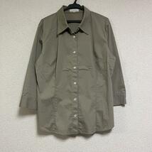 【即納】 MOGA モガ 7分袖シャツ レギュラーカラーシャツ カーキ 13_画像1