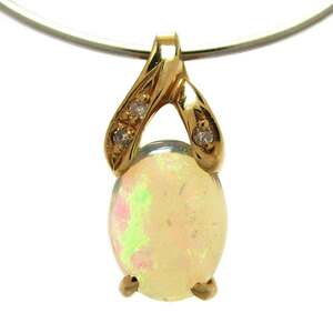  No-brand lady's pendant opal K18 used grade : recycle * present condition. .. sun ya pawnshop 