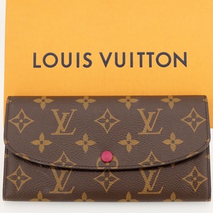 【新品同様】LOUIS VUITTON ルイヴィトン ポルトフォイユ・エミリー 長財布（小銭入れあり） モノグラム フューシャ M60697