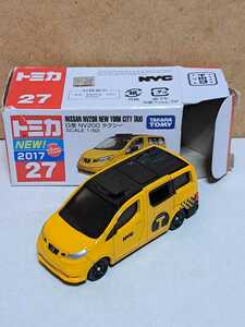 27 日産 NV200 タクシー 初回特別仕様 2017 新車シール TAKARA TOMY ロゴ ベトナム製 開封品 トミカ ミニカー 外箱傷み 