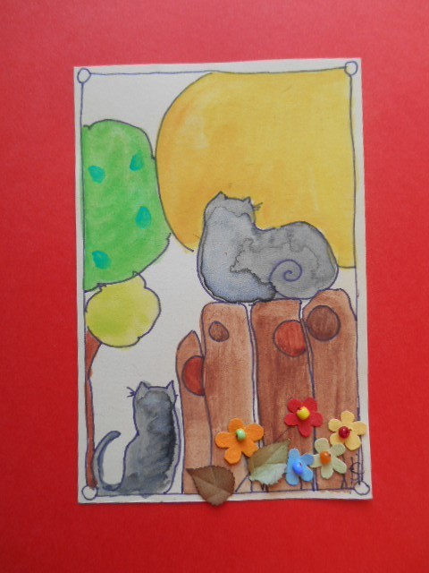 Болгарская Ваня рисованная открытка с котом 01136, печатный материал, открытка, Открытка, другие