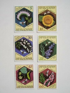 ブルガリア 切手 1987 蜂と蜜をもたらす花 3608