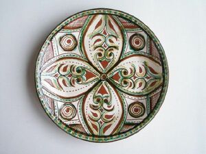 ブルガリア 陶器 タルノヴォ 焼き 皿 イエロー グリーン ブラウン 黄色 緑 茶色 168