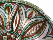 ブルガリア 陶器 タルノヴォ 焼き 皿 ブラウン グリーン 茶色 緑 170_画像6