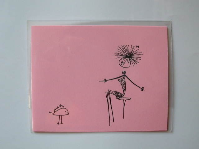 불가리아 손으로 그린 미니 카드 소녀 489, 인쇄물, 엽서, 엽서, 다른 사람