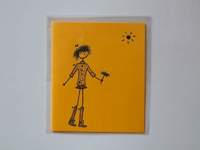 ブルガリア 手描き ミニミニ カード 女の子 4716, 印刷物, 絵はがき, ポストカード, その他