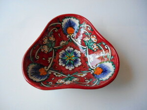 uzbeki Stan ceramics small bowl triangle hand made 009-1