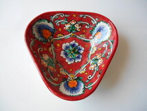 ウズベキスタン 陶器 小鉢 三角 ハンドメイド 009-2_画像3