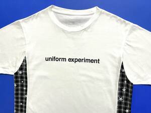 ユニフォームエクスペリメント uniform experiment フラグメント SIDE PANEL TEE サイドパネル Tシャツ 半袖 3 白 ホワイト