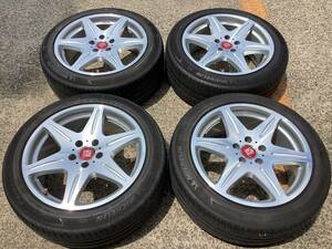 M6175 WORK LS406 MONO チューナーサイズ 8J +45 18インチアルミ＆225/50R18 夏タイヤ 4本 エスティマ C-HR 等に！