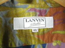 【送料300円可】9280c92◆良品です◆LANVIN ランバン オープンカラー開襟 ボタニカル柄 半袖コットンシャツ 48/アロハシャツ/ジャケット_画像10