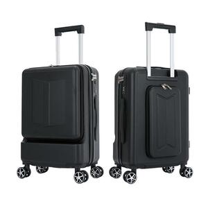 スーツケース 旅行かばん 軽量 キャリーケース　両面オープン 小型 2泊3日 大容量 【ブラック】