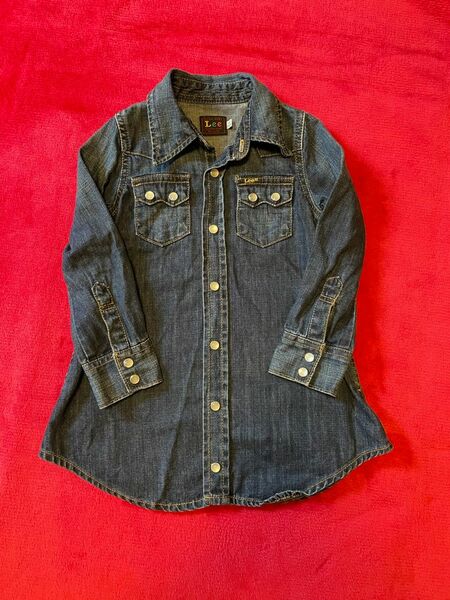 【Lee】GIRLS DENIM ONEPIECE デニムシャツワンピース　100cm ①