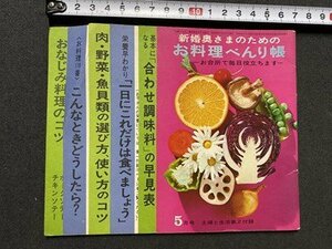 ｃ▼▼　主婦と生活付録　新婚奥さまのためのお料理べんり帳　昭和43年　当時物　/　L8下右