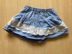 ショートパンツ キュロットスカート コムサ ドット柄 レース