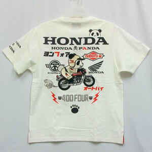 ホンダ HONDA×パンディエスタ PANDIESTA コラボ半袖Tシャツ 523508 CB400FOUR ホワイト XL LL 2L アメカジ バイク ヨンフォア