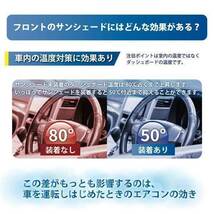 【PJ17-L】Lサイズ アウトレット品・在庫処分 折りたたみ 傘式 車サンシェード 収納カバー 付き フロントガラス 断熱 UVカット_画像3