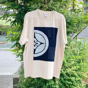 1964 size L 襤褸　リメイク　tシャツ 藍染め　藍染　筒描き　筒描　古布　パッチワーク　再構築　刺し子　ヴィンテージ　