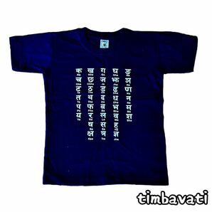 ☆新品☆【ネパール】ネパール語 ヒンディー語　Tシャツ ＊ 100 ＊ネイビー ＊ ベビー キッズ