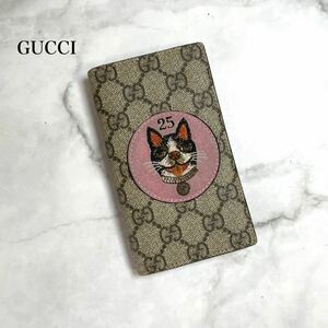 【368】グッチGUCCI GGスプリーム スマホケース ボスコ 犬 猫 レザー 本革 iPhoneX 10 限定品 メンズ レディース ブランド 良品 匿名配送