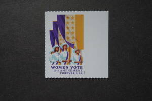 外国切手：アメリカ切手 「合衆国憲法修正第19条・女性参政権」1種 未使用