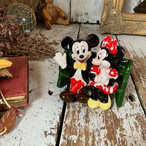 ヴィンテージ*Disney 東京ディズニーランド TDL*陶器製 ミッキーマウス ミニー フィギュリン*ドール 人形 フィギュア*ビンテージ*オールド