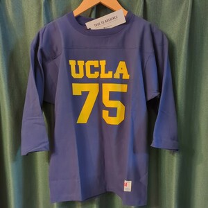 70年代 復刻 UCLA true to archives 七分 フットボール Tシャツ M 日本製 ヴィンテージ スウェット チャンピオン リバースウィーブ yale 
